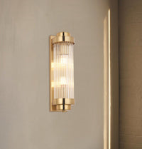 Sümela Brushed Brass Glass Wall Sconce 40 Cm - Heka Lighting & Trading Limited
