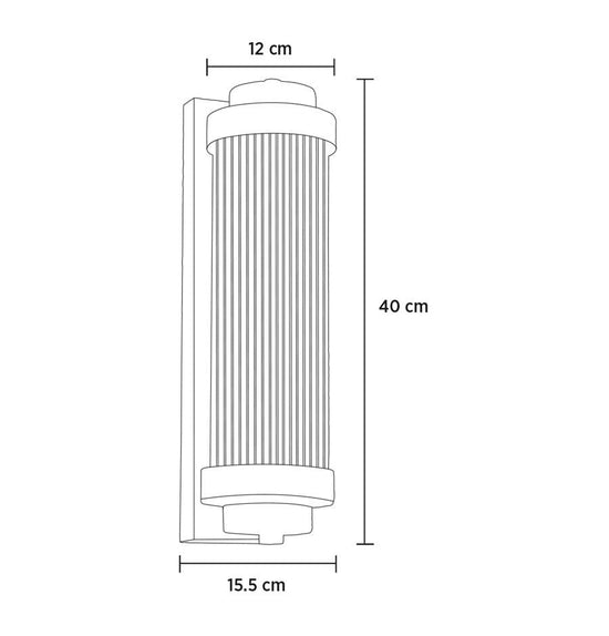 Sümela Brushed Brass Glass Wall Sconce 40 Cm