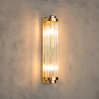 Sümela Brushed Brass Glass Wall Sconce 60 Cm - Heka Lighting & Trading Limited