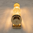 Sümela Brushed Brass Glass Wall Sconce 60 Cm - Heka Lighting & Trading Limited