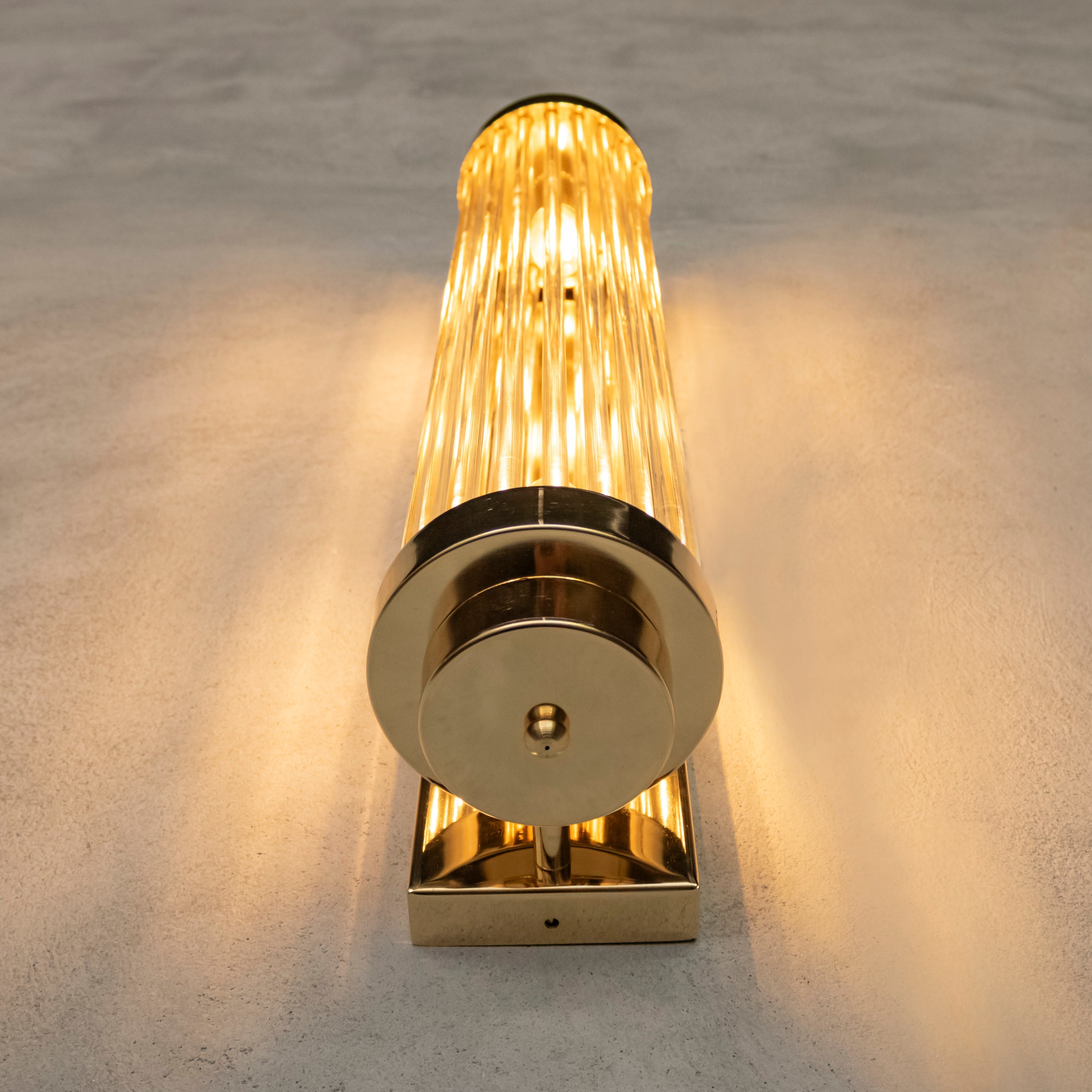 Sümela Brushed Brass Glass Wall Sconce 60 Cm - Heka Lighting & Trading Limited