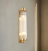 Sümela Brushed Brass Glass Wall Sconce 60 Cm - Heka Lighting & Trading Limited