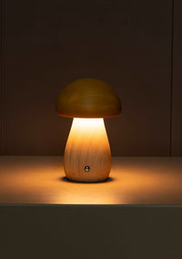 Shaggy Yellow Wood Mushroom Table Lamp - Heka Lighting & Trading Limited