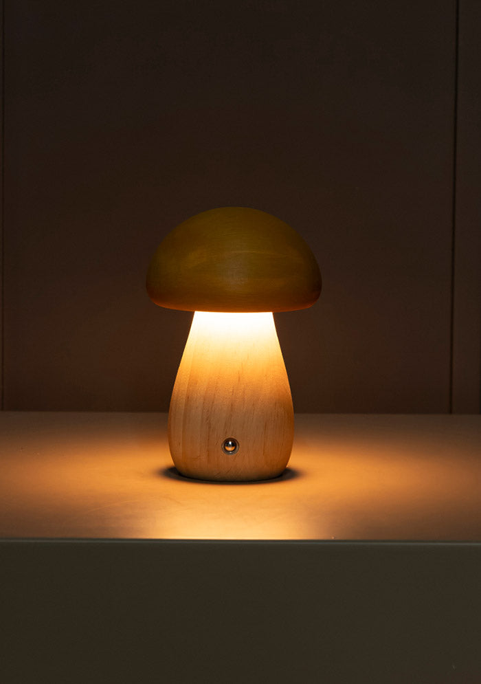 Shaggy Yellow Wood Mushroom Table Lamp - Heka Lighting & Trading Limited