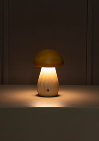 Shaggy Yellow Wood Mushroom Table Lamp - Heka Lighting & Trading Limited