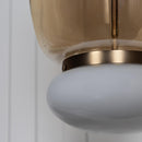 Salvador Honey & White Glass Antique Pendant Light 40 Cm - Heka Lighting & Trading Limited