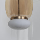 Salvador Honey & White Glass Antique Pendant Light 40 Cm - Heka Lighting & Trading Limited