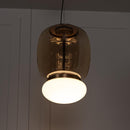 Salvador Honey & White Glass Antique Pendant Light 40 Cm - Heka Lighting & Trading Limited