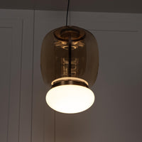 Salvador Honey & White Glass Antique Pendant Light 40 Cm - Heka Lighting & Trading Limited