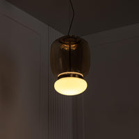 Salvador Honey & White Glass Antique Pendant Light 40 Cm - Heka Lighting & Trading Limited