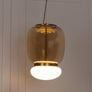 Salvador Honey & White Glass Antique Pendant Light 40 Cm - Heka Lighting & Trading Limited