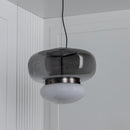 Salvador Smoked & White Glass Antique Pendant Light 27 Cm - Heka Lighting & Trading Limited