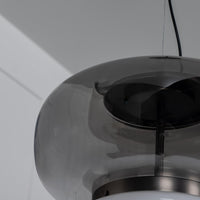 Salvador Smoked & White Glass Antique Pendant Light 27 Cm - Heka Lighting & Trading Limited