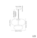 Salvador Smoked & White Glass Antique Pendant Light 27 Cm - Heka Lighting & Trading Limited