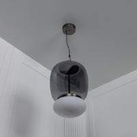 Salvador Smoked & White Glass Antique Pendant Light 40 Cm - Heka Lighting & Trading Limited