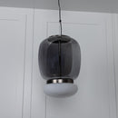 Salvador Smoked & White Glass Antique Pendant Light 40 Cm - Heka Lighting & Trading Limited