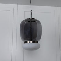 Salvador Smoked & White Glass Antique Pendant Light 40 Cm - Heka Lighting & Trading Limited