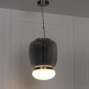 Salvador Smoked & White Glass Antique Pendant Light 40 Cm - Heka Lighting & Trading Limited