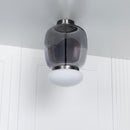 Salvador Smoked & White Glass Platinum Plafonier 40Cm - Heka Lighting & Trading Limited
