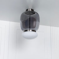 Salvador Smoked & White Glass Platinum Plafonier 40Cm - Heka Lighting & Trading Limited