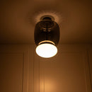 Salvador Smoked & White Glass Platinum Plafonier 40Cm - Heka Lighting & Trading Limited