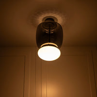 Salvador Smoked & White Glass Platinum Plafonier 40Cm - Heka Lighting & Trading Limited