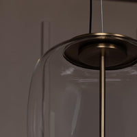 Salvador Transparent & White Glass Antique Pendant Light 40 Cm - Heka Lighting & Trading Limited