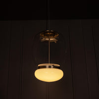 Salvador Transparent & White Glass Antique Pendant Light 40 Cm - Heka Lighting & Trading Limited