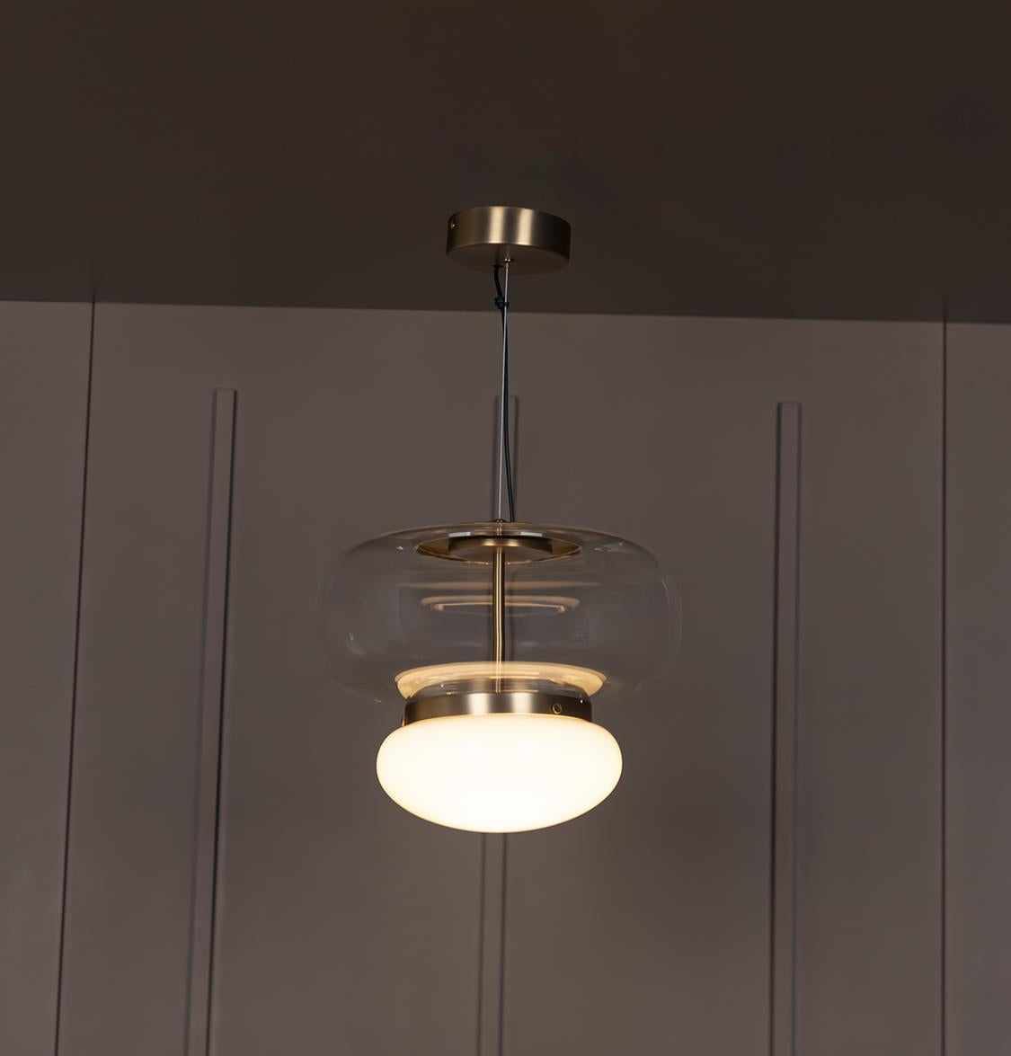 Salvador Transparent & White Glass Antique Pendant Light Chandelier 27 Cm - Heka Lighting & Trading Limited