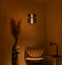 Seul Double Smoked Glass White Marble Antique Pendant Light - Heka Lighting & Trading Limited