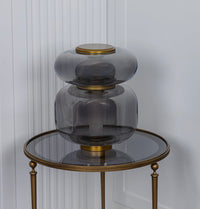 Seul Double Smoked Glass White Marble Antique Table Lamp - Heka Lighting & Trading Limited