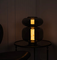 Seul Double Smoked Glass White Marble Antique Table Lamp - Heka Lighting & Trading Limited