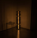 Seul Four Smoked Glass Brushed Brass Marble Floor Lamp - Heka Lighting & Trading Limited