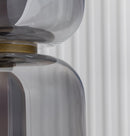 Seul Four Smoked Glass Brushed Brass Marble Floor Lamp - Heka Lighting & Trading Limited