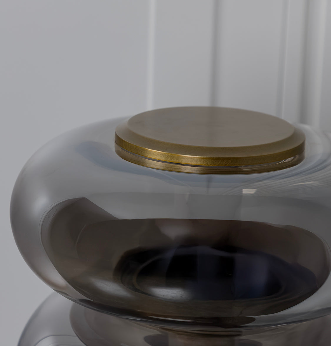 Seul Four Smoked Glass Brushed Brass Marble Floor Lamp - Heka Lighting & Trading Limited