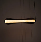 Seul Smoked Glass White Marble Antique Horizontal Pendant Light Chandelier
