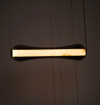 Seul Smoked Glass White Marble Antique Horizontal Pendant Light Chandelier - Heka Lighting & Trading Limited