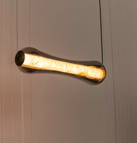 Seul Smoked Glass White Marble Antique Horizontal Pendant Light Chandelier - Heka Lighting & Trading Limited