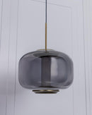 Seul Smoked Glass White Marble Antique Pendant Light 23 Cm - Heka Lighting & Trading Limited