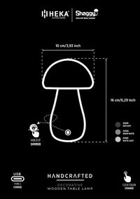 Shaggy Red Classic Marbling Wood Mushroom Table Lamp - Heka Lighting & Trading Limited