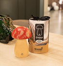 Shaggy Red Ebru Marbling Wood Mushroom Table Lamp - Heka Lighting & Trading Limited