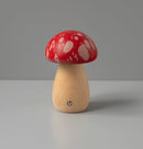 Shaggy Red Ebru Marbling Wood Mushroom Table Lamp - Heka Lighting & Trading Limited