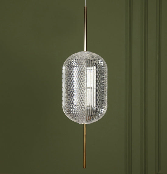 Sofia Acrylic Transparent Antique Glass Led Pendant Light Chandelier 28 Cm