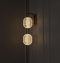 Sofia Double Acrylic Antique Wall Sconce 62 Cm - Heka Lighting & Trading Limited