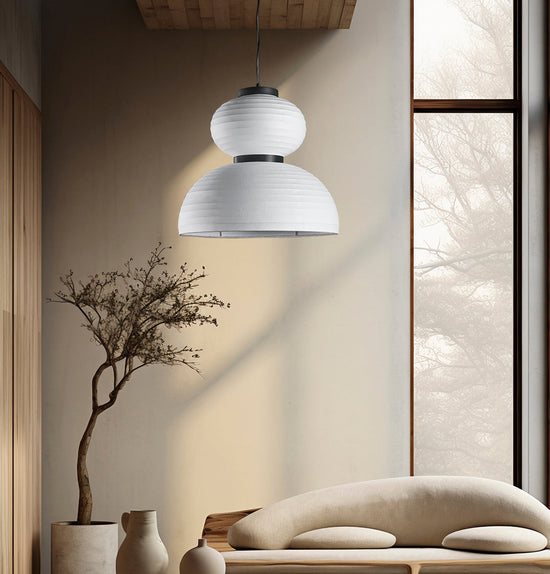 Solar Soft Touch White Knotted Pendant Light Chandelier 50X47 Cm