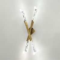 Surinam Crystal Acrylic Brushed Brass Double Led Wall Sconce - Heka Lighting & Trading Limited