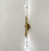 Surinam Crystal Acrylic Brushed Brass Single Led Wall Sconce - Heka Lighting & Trading Limited