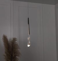 Surinam Crystal Acrylic Nickel Single Pendant Light - Heka Lighting & Trading Limited