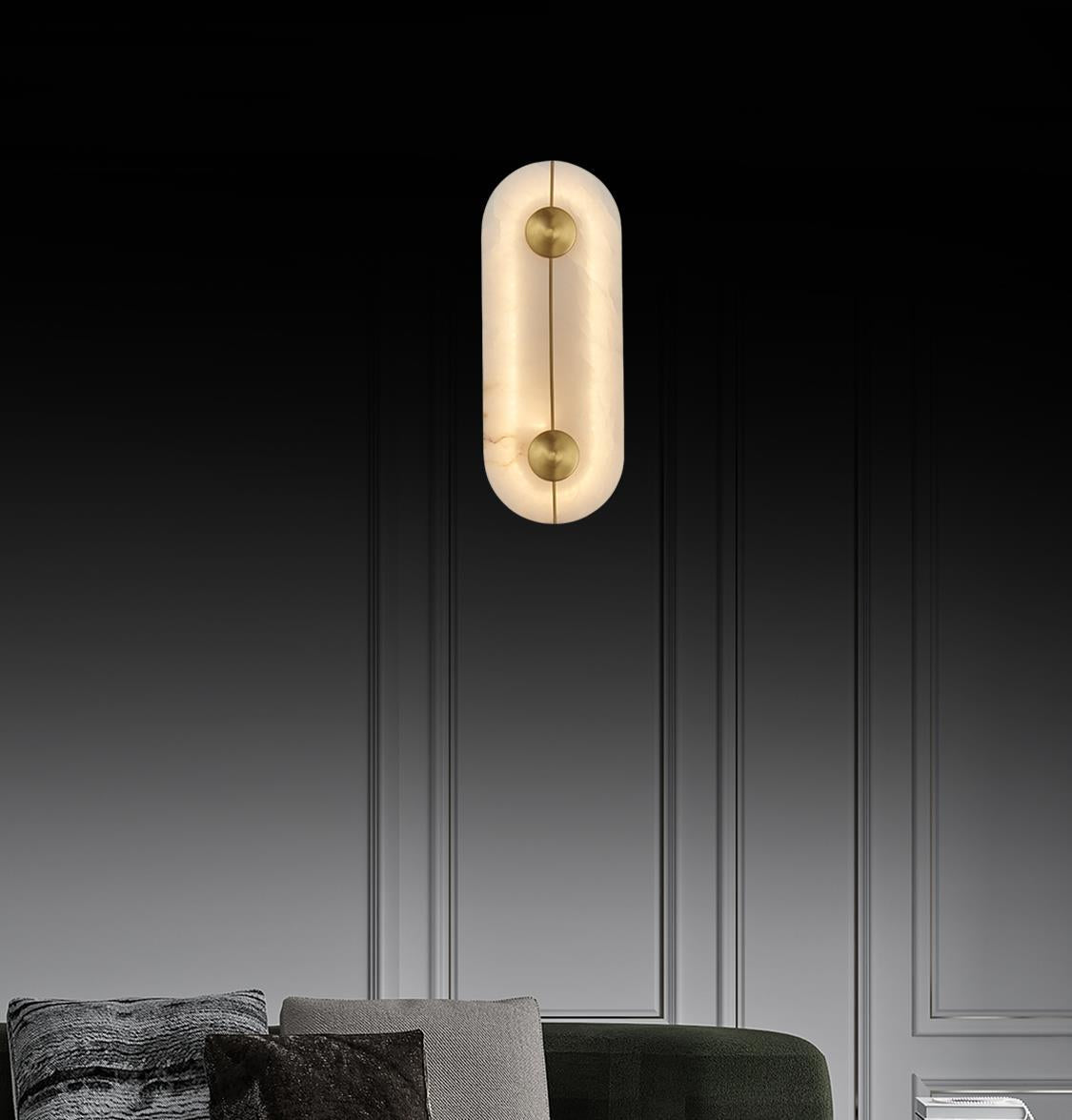 Termessos White Marbled Led Wall Sconce 17X42 Cm - Heka Lighting & Trading Limited
