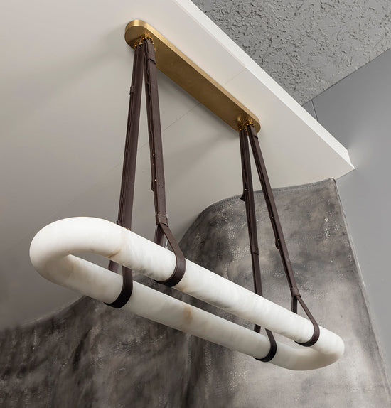 Teta White Marble Antique Pendant Light Chandelier 25X120 Cm